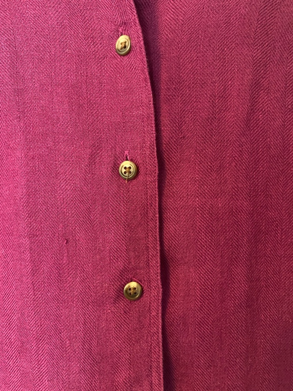 Ralph Lauren Women's Linen Button-Down Shirt in Berry Color - Picture 4 of 8